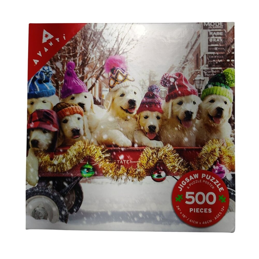 Avanti Christmas Puppies 500-Piece Jigsaw Puzzle 24x18 Inches